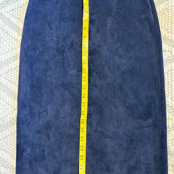 NWT -BABATON X ARITZIA Chuck Faux Suede Midi Pencil Skirt (Size 0 - Royal Navy) - Picture 10 of 11